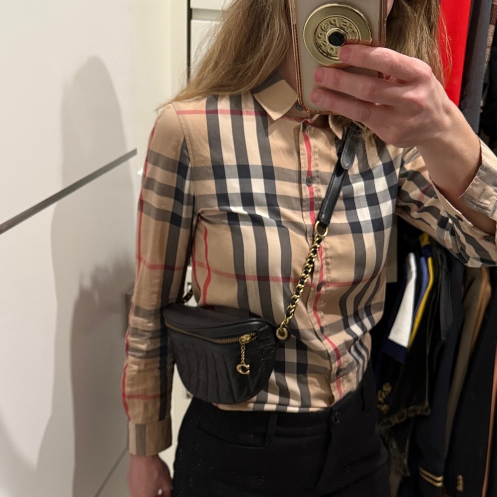 Coach Black Quilted Leather Belt Bag with Gold Hardware